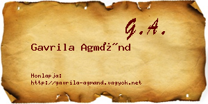 Gavrila Agmánd névjegykártya